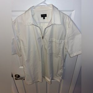 Club Monaco Short Sleeve Zip Popover Shirt